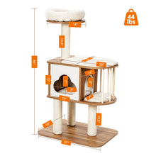 Load image into Gallery viewer, Gymax 46&#39;&#39; Modern Wooden Cat Tree with Platform &amp; Washable Cushions for Kittens &amp; Cats
