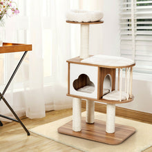 Load image into Gallery viewer, Gymax 46&#39;&#39; Modern Wooden Cat Tree with Platform &amp; Washable Cushions for Kittens &amp; Cats
