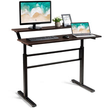 Load image into Gallery viewer, Gymax Standing Desk Crank Adjustable Sit to Stand Workstation with Monitor Shelf

