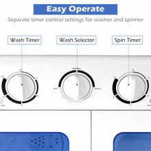 Load image into Gallery viewer, Gymax Compact Portable Washing Machine Twin Tub 17.6 lbs Washer Spinner Home Dorm
