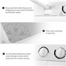 Load image into Gallery viewer, Gymax Compact Portable Washing Machine Twin Tub 17.6 lbs Washer Spinner Home Dorm
