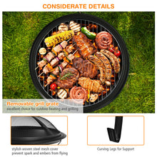 Load image into Gallery viewer, Gymax 22'' Steel Outdoor Fire Pit Bowl BBQ Grill W/ Wood Grate Cooking Grate Poker
