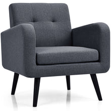 Load image into Gallery viewer, Gymax 2PCS Accent Armchair Single Sofa Chair Home Office w/ Wooden Legs Gray
