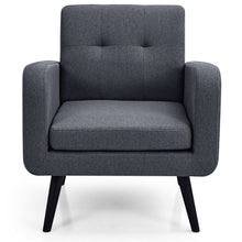 Load image into Gallery viewer, Gymax 2PCS Accent Armchair Single Sofa Chair Home Office w/ Wooden Legs Gray
