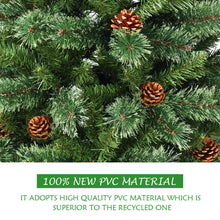 Load image into Gallery viewer, Gymax 7Ft Christmas Tree Artificial Hinged Tree w/ Pine Cones Metal Stand
