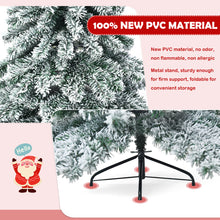Load image into Gallery viewer, Gymax 7.5ft Artificial Christmas Tree Snow Flocked Hinged Pine Tree w/ Metal Stand
