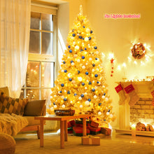 Load image into Gallery viewer, Gymax 7.5FT Tinsel Christmas Tree Artificial Hinged w/ Metal Stand Champagne Gold
