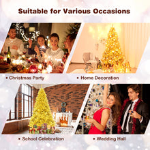 Load image into Gallery viewer, Gymax 7.5FT Tinsel Christmas Tree Artificial Hinged w/ Metal Stand Champagne Gold
