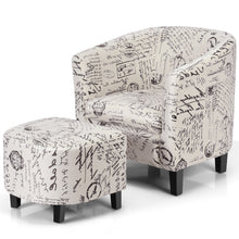 Load image into Gallery viewer, Gymax Barrel Modern Accent Tub Upholstered Chair French Print w/ Ottoman
