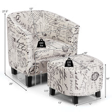 Load image into Gallery viewer, Gymax Barrel Modern Accent Tub Upholstered Chair French Print w/ Ottoman
