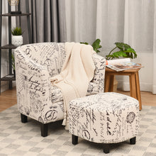 Load image into Gallery viewer, Gymax Barrel Modern Accent Tub Upholstered Chair French Print w/ Ottoman
