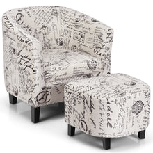 Load image into Gallery viewer, Gymax Barrel Modern Accent Tub Upholstered Chair French Print w/ Ottoman
