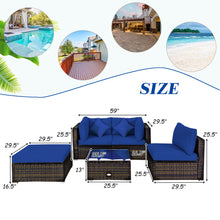 Load image into Gallery viewer, Gymax 5PC Rattan Patio Conversation Set Outdoor Furniture Set w/ Ottoman Cushion
