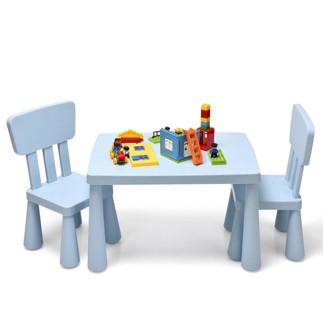 Gymax Kids Table & 2 Chairs Set Toddler Activity Play Dining Study Desk Baby Gift