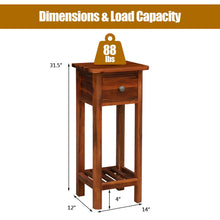 Load image into Gallery viewer, Gymax 2PCS 2 Tier End Bedside Sofa Side Table with Drawer Shelf Acacia Wood Nightstand
