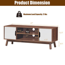 Load image into Gallery viewer, Gymax TV Stand Entertainment Media Center Console For TV's up to 50'' w/Cabinet White

