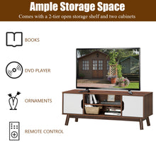 Load image into Gallery viewer, Gymax TV Stand Entertainment Media Center Console For TV's up to 50'' w/Cabinet White
