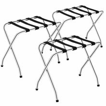 Load image into Gallery viewer, Gymax Folding Luggage Rack Chromed Metal Suitcase Holder Shelf for Home Hotel
