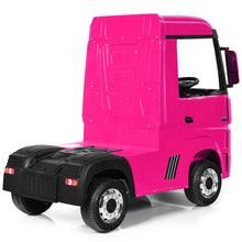 Load image into Gallery viewer, Gymax 12V Electric Kids Ride on Car Mercedes Benz Actros w/ 2.4G Remote Control Pink
