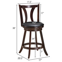Load image into Gallery viewer, Gymax Set of 2 Swivel Bar stool 24'' Counter Height Leather Padded Dining Kitchen Chair
