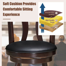 Load image into Gallery viewer, Gymax Set of 2 Swivel Bar stool 24'' Counter Height Leather Padded Dining Kitchen Chair
