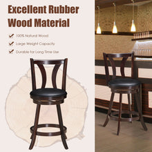 Load image into Gallery viewer, Gymax Set of 2 Swivel Bar stool 24'' Counter Height Leather Padded Dining Kitchen Chair
