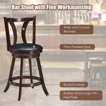 Load image into Gallery viewer, Gymax Set of 2 Swivel Bar stool 24'' Counter Height Leather Padded Dining Kitchen Chair
