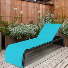 Load image into Gallery viewer, Gymax Adjustable Rattan Patio Recliner Chaise Lounge Chair w/ Turquoise Cushion
