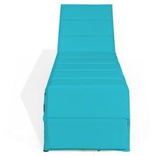 Load image into Gallery viewer, Gymax Adjustable Rattan Patio Recliner Chaise Lounge Chair w/ Turquoise Cushion
