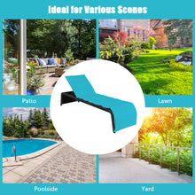 Load image into Gallery viewer, Gymax Set of 2 Adjustable Rattan Patio Recliner Chaise Lounge Chair w/ Turquoise Cushion
