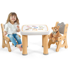 Load image into Gallery viewer, Gymax Kids Table &amp; 2 Chairs Set Adjustable Activity Play Desk w/Storage Drawer
