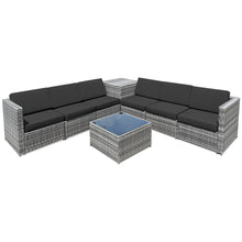 Load image into Gallery viewer, Gymax 8PCS Patio Rattan Sofa Sectional Conversation Furniture Set w/ Black Cushion
