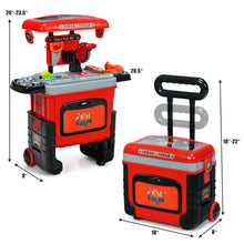 Load image into Gallery viewer, Gymax 2 in 1 Travel Suitcase Toy Tool Set Workbench Trolley Cases w/ Height Adjustment
