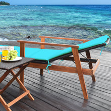 Load image into Gallery viewer, Gymax 3PCS Outdoor Patio Lounge Chair Set w/ Folding Table Turquoise Cushion
