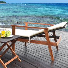 Load image into Gallery viewer, Gymax 3PCS Outdoor Patio Lounge Chair Set w/ Folding Table White Cushion
