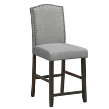 Load image into Gallery viewer, Gymax Set of 4 Fabric Barstools Nail Head Trim Counter Height Dining Side Chairs Grey
