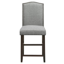 Load image into Gallery viewer, Gymax Set of 4 Fabric Barstools Nail Head Trim Counter Height Dining Side Chairs Grey
