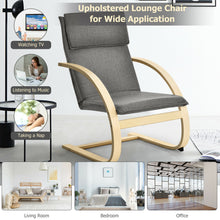 Load image into Gallery viewer, Gymax Modern Bentwood Lounge Chair Fabric Upholstered Accent Leisure Armchair Gray
