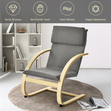 Load image into Gallery viewer, Gymax Set of 2 Bentwood Lounge Chair Fabric Upholstered Accent Leisure Armchair Gray
