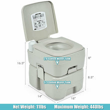 Load image into Gallery viewer, Gymax 5.3 Gallon 20L Portable Travel Toilet Camping RV Indoor Outdoor Potty Commode
