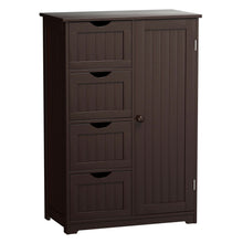 Load image into Gallery viewer, Gymax Wooden 4 Drawer Free Standing Bathroom Floor Cabinet Adjustable Storage Cupboard
