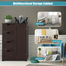 Load image into Gallery viewer, Gymax Wooden 4 Drawer Free Standing Bathroom Floor Cabinet Adjustable Storage Cupboard
