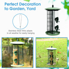 Load image into Gallery viewer, Gymax 3-in-1 Metal Hanging Wild Bird Feeder Outdoor w/ 4 Feeding Ports &amp; Perches
