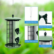 Load image into Gallery viewer, Gymax 3-in-1 Metal Hanging Wild Bird Feeder Outdoor w/ 4 Feeding Ports &amp; Perches
