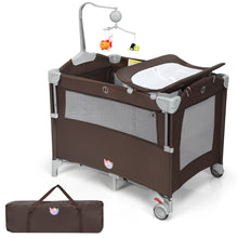 Load image into Gallery viewer, Gymax 5-in-1 Baby Beside Sleeper Bassinet Portable Crib Playard w/Diaper Changer
