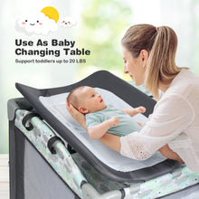 Load image into Gallery viewer, Gymax 5-in-1 Baby Beside Sleeper Bassinet Portable Crib Playard w/Diaper Changer Gray
