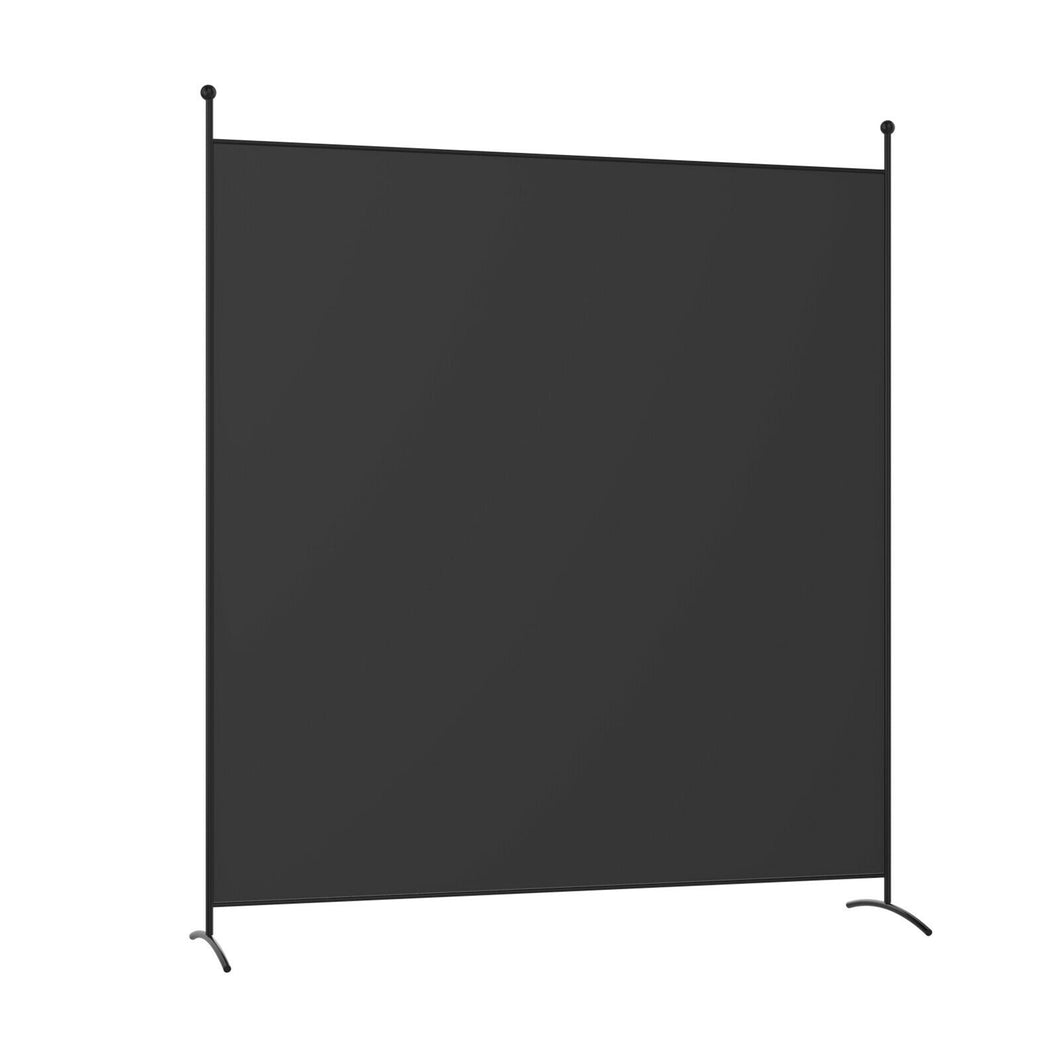 Gymax Single Panel Room Divider Privacy Partition Screen for Office Home Black/Beige