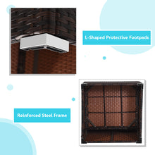 Load image into Gallery viewer, Gymax 4PCS Rattan Patio Conversation Furniture Set Yard Outdoor w/ Turquoise Cushion
