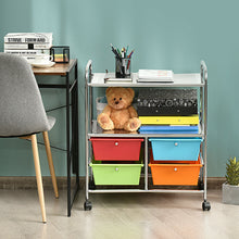 Load image into Gallery viewer, Gymax 4 Drawers Rolling Storage Cart Metal Rack Shelf Home Office Furniture Multicolor
