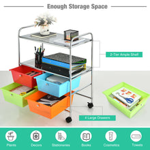 Load image into Gallery viewer, Gymax 4 Drawers Rolling Storage Cart Metal Rack Shelf Home Office Furniture Multicolor
